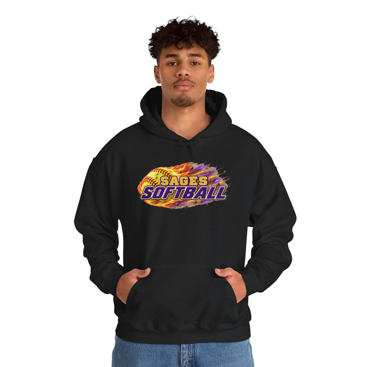 Sages Flaming Softball Hoodie