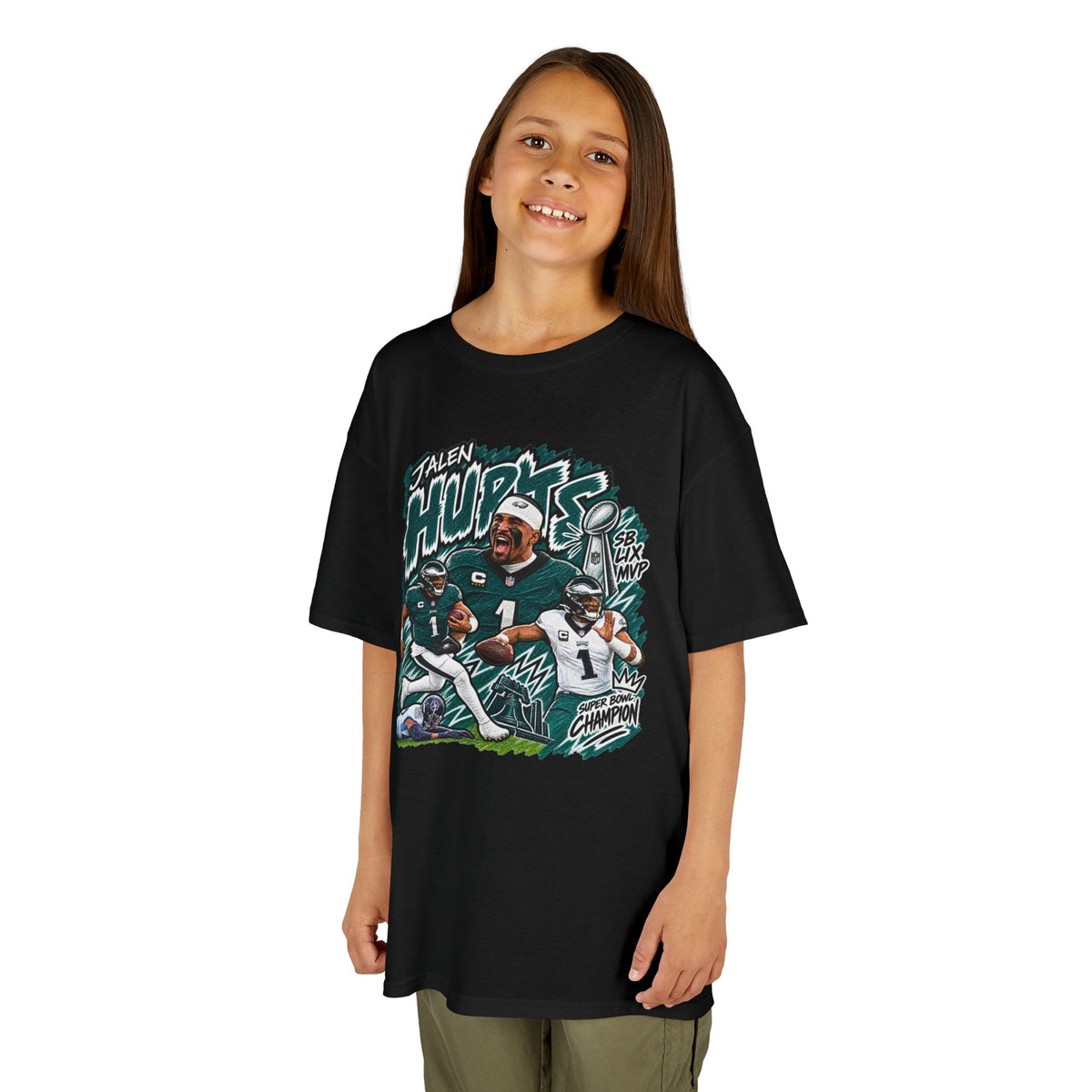YOUTH Jalen Hurts Graphic T-Shirt - Sunday Standouts Sketch Series