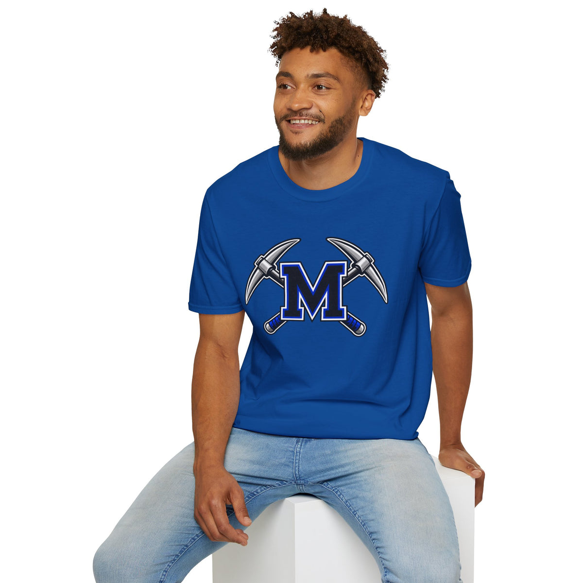 Miner M Logo T-Shirt — Crossed Pickaxes Unisex Softstyle Tee