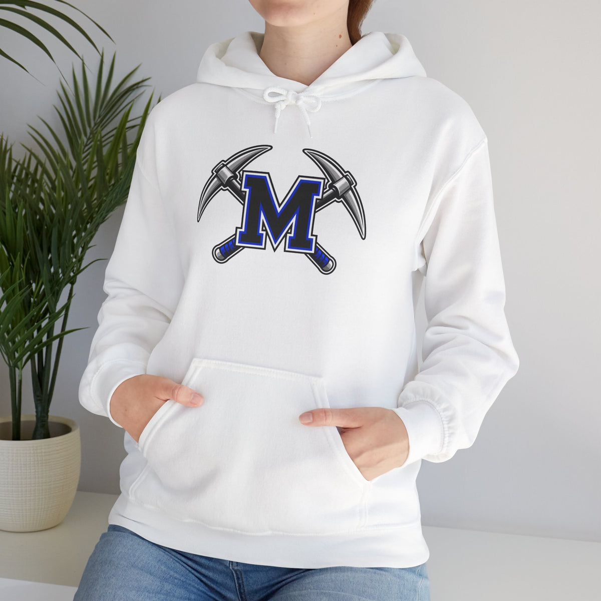 Miners M Logo Hoodie - Cross Pickaxe Graphic M Logo