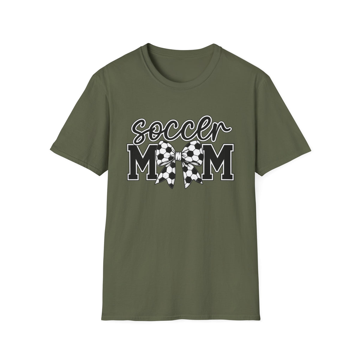 Soccer Mom T-Shirt — Leopard Bow Soccer Ball Design