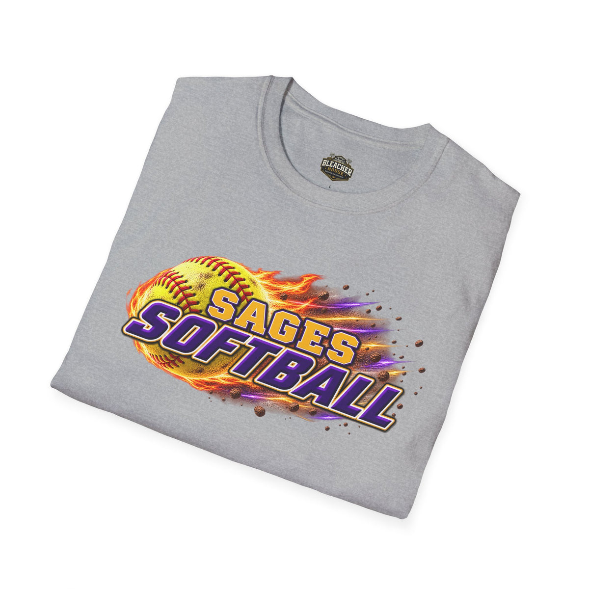 Sages Flaming Softball Graphic T‑Shirt