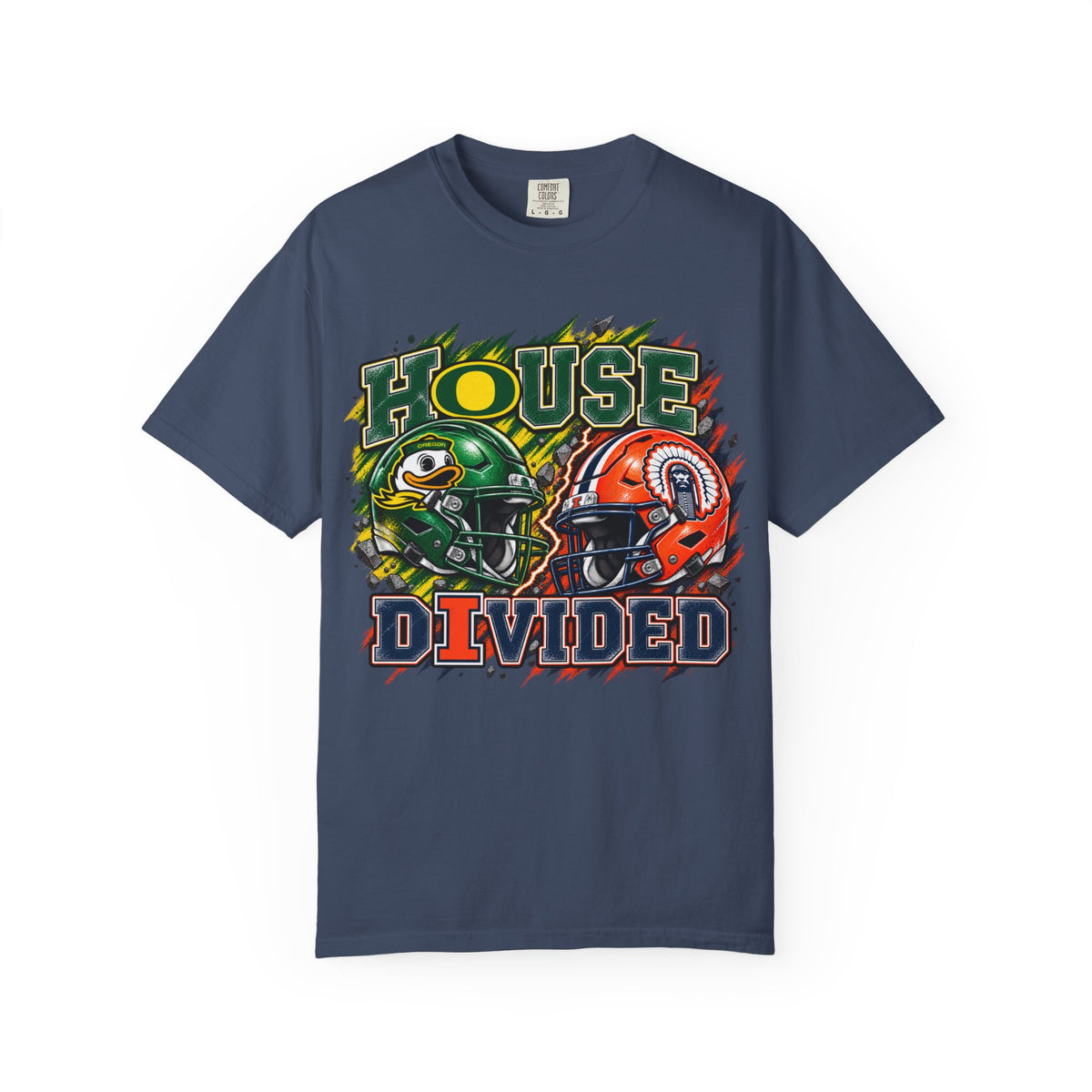 House Divided Football T-Shirt - Oregon vs. Illinois