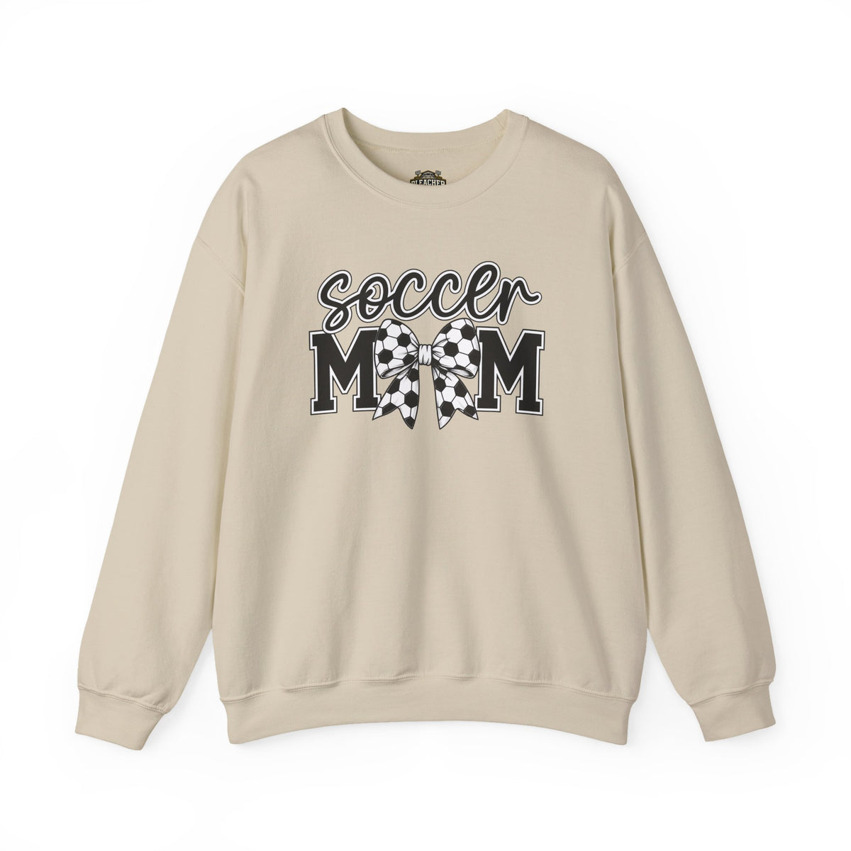 Soccer Mom Crewneck Sweatshirt — Cheer Mom Graphic Pullover with Soccer Bow