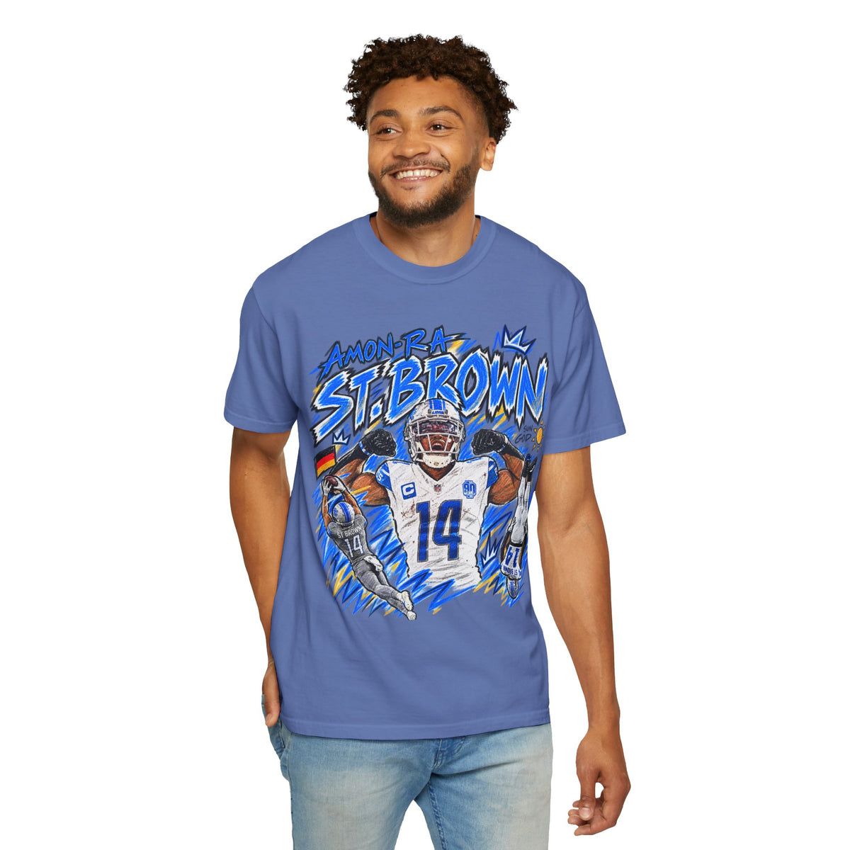 Amon Ra St. Brown Graphic T-Shirt - Sunday Standouts Sketch Series