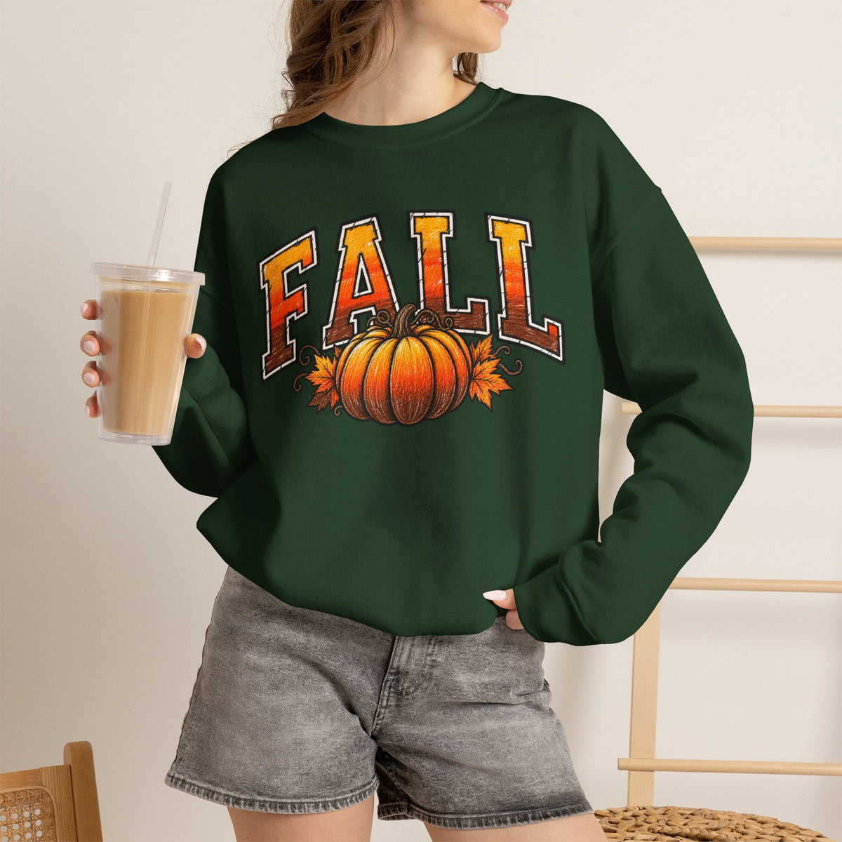 Fall Pumpkin Crewneck Sweatshirt