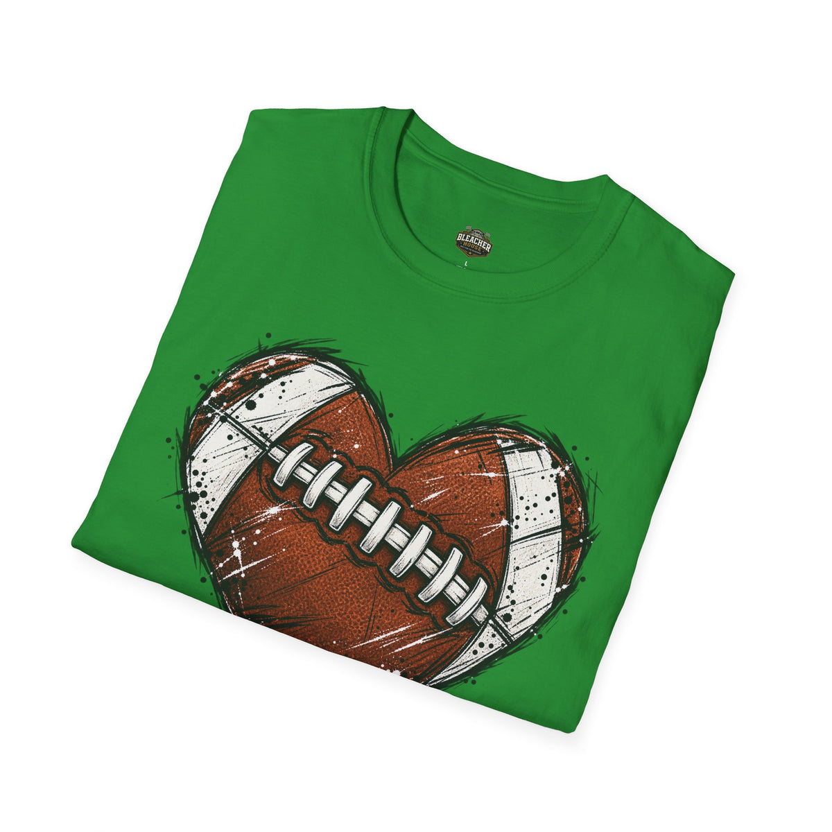 Football Heart Graphic T-Shirt — Vintage Grunge Sports Tee