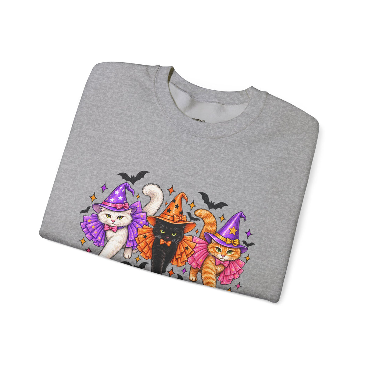 Halloween Witch Cats Crewneck Sweatshirt