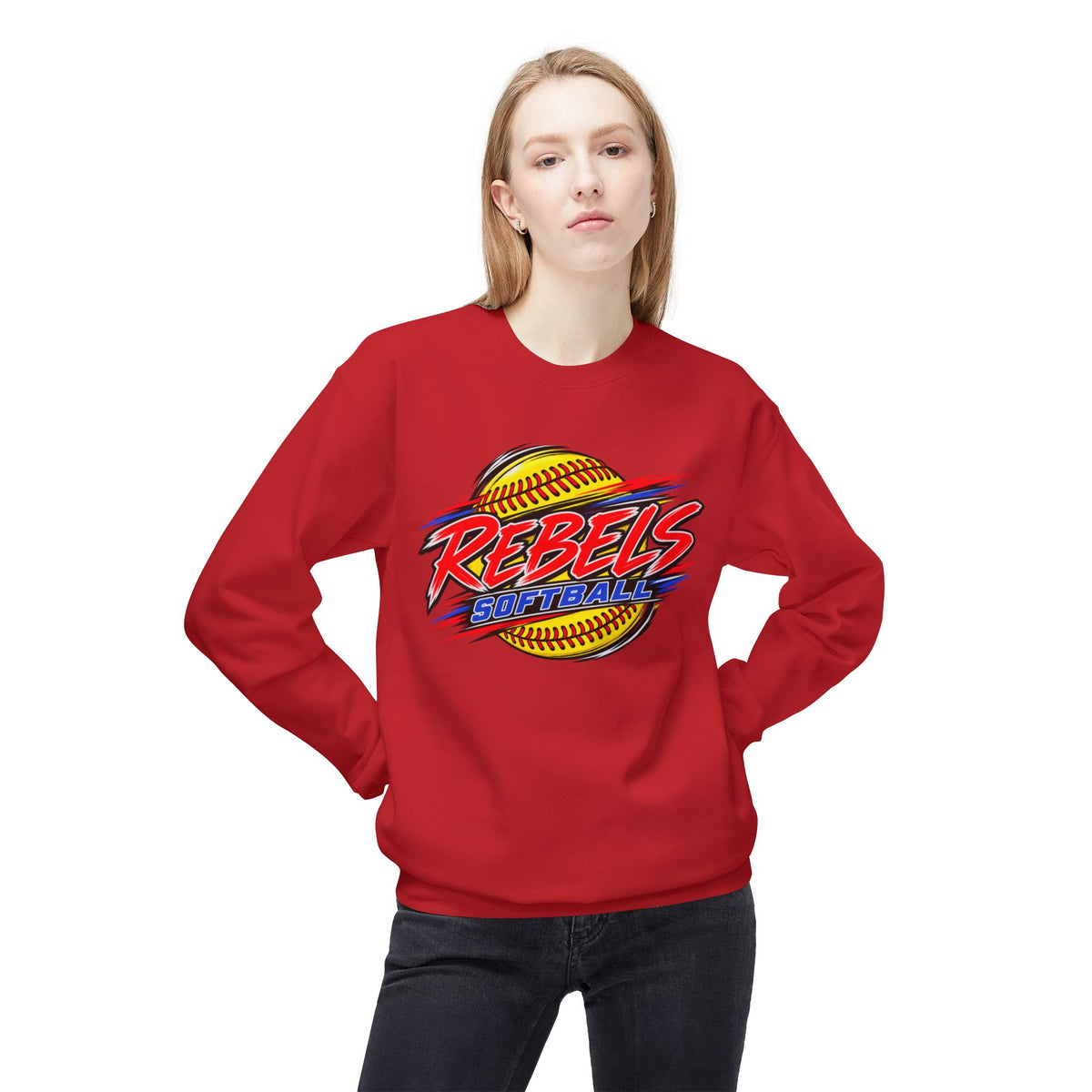 Rebels Softball Crewneck Sweatshirt — Bold Team Logo Pullover