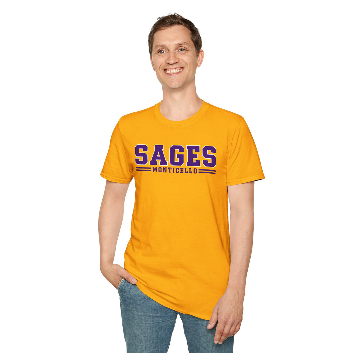 Sages Monticello Crew T‑Shirt — Classic Collegiate School Spirit Tee