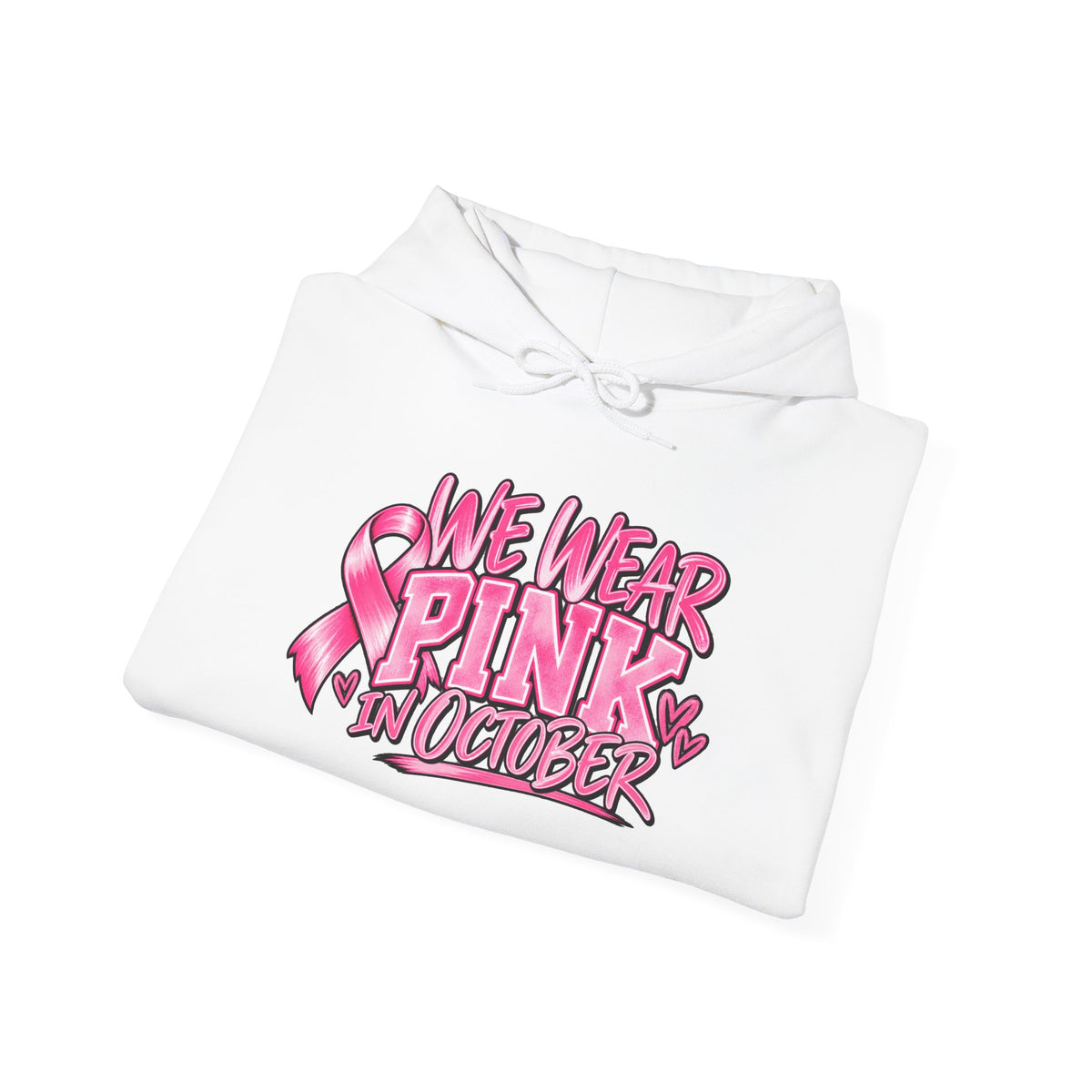 Breast Cancer Awareness Hoodie — "We Wear Pink in October" Pullover