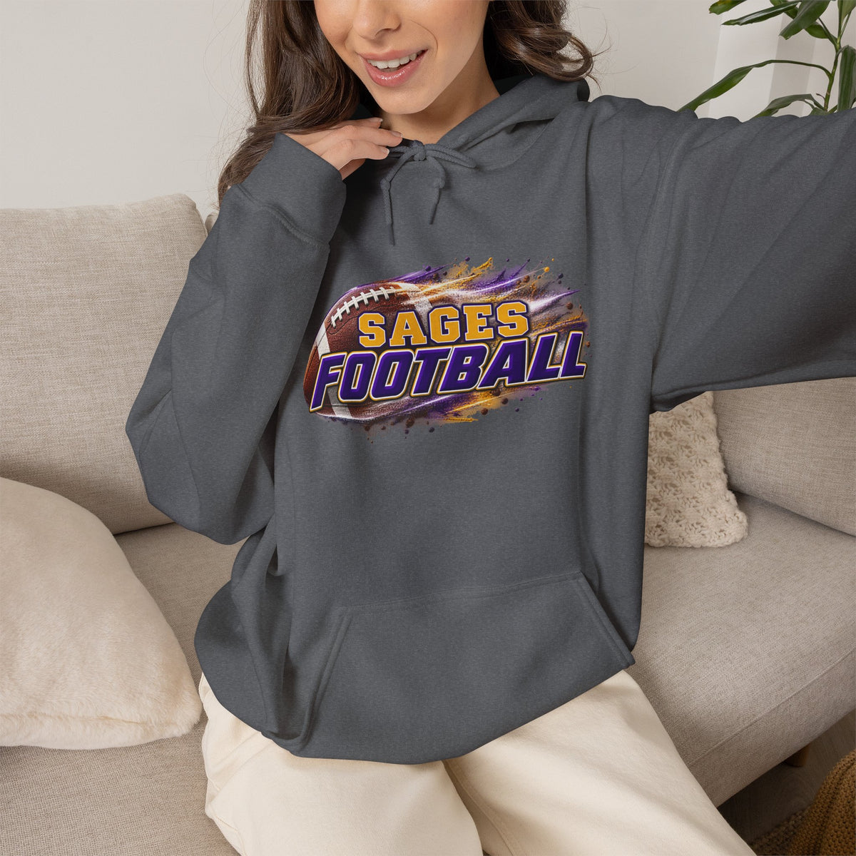 Sages Flaming Football Hoodie