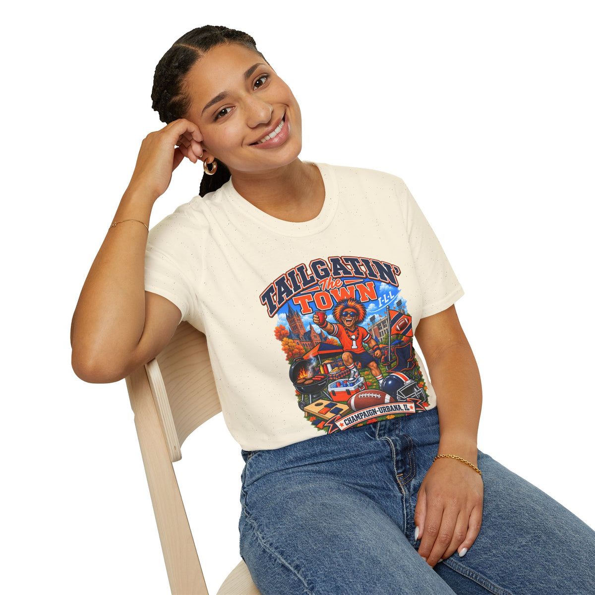 Tailgatin' the Town - ILLINOIS EDITION - College Game Day Tailgate Tee