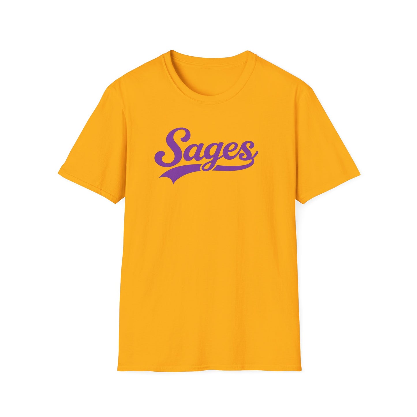 Sages Script T‑Shirt — Vintage Purple Team Logo Tee