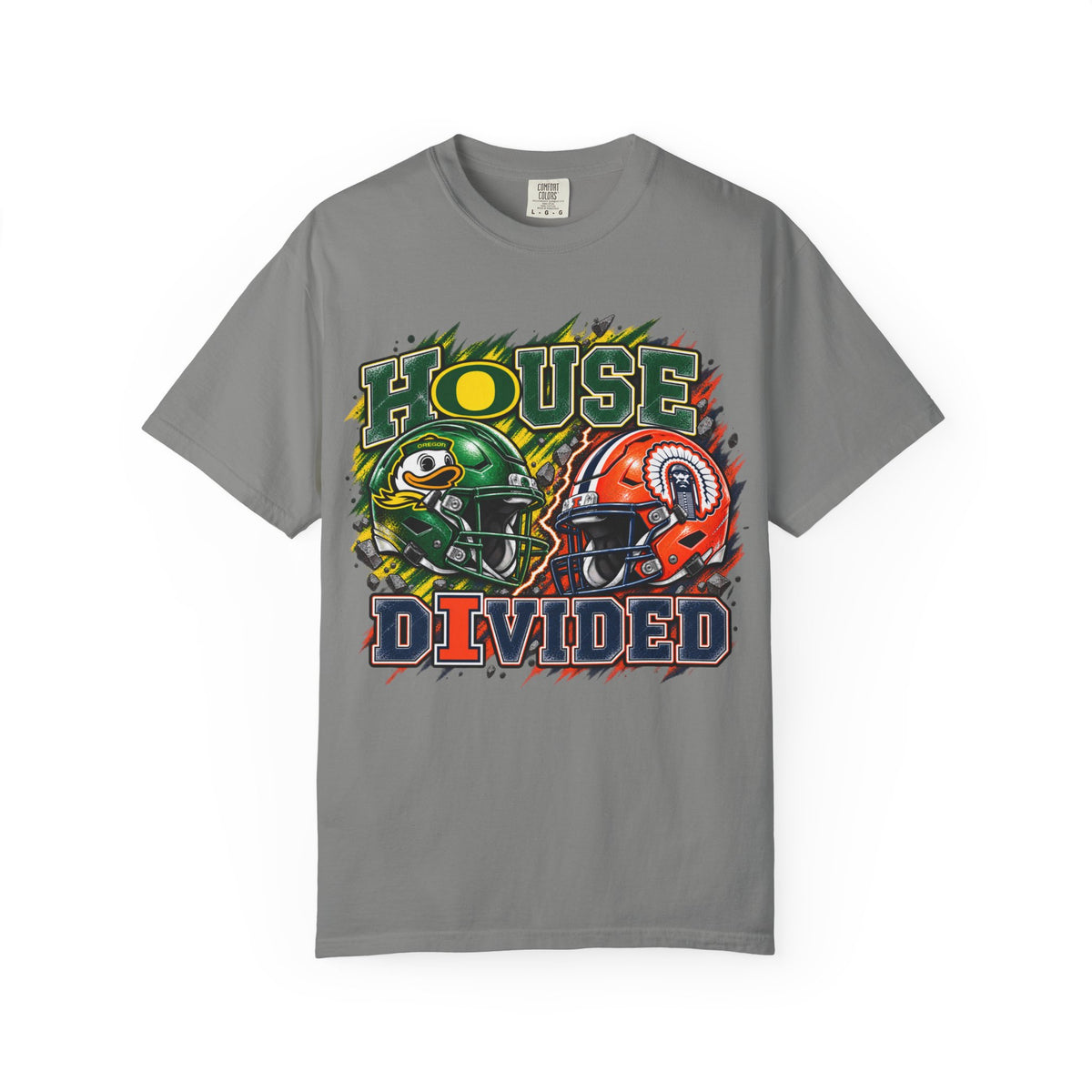 House Divided Football T-Shirt - Oregon vs. Illinois