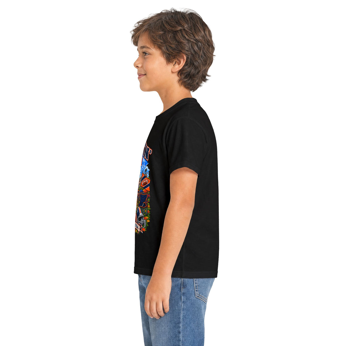 YOUTH Tailgatin' Town - ILLINOIS Edition - Cute Football Tailgate Graphic Tee for Kids