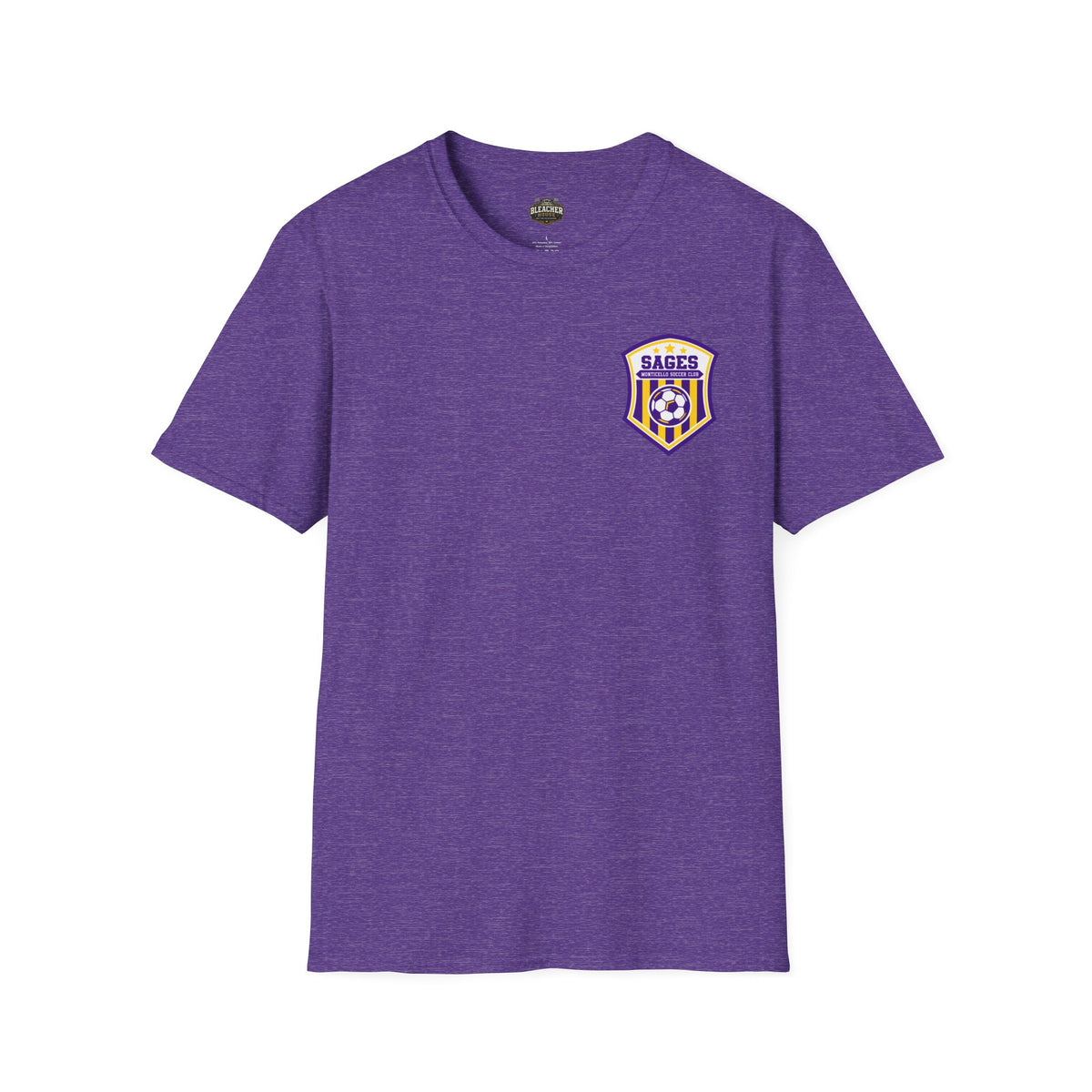 Monticello Soccer Club Graphic Goal T Shirt - Crest on Front, Graphic Soccer Goal On Back