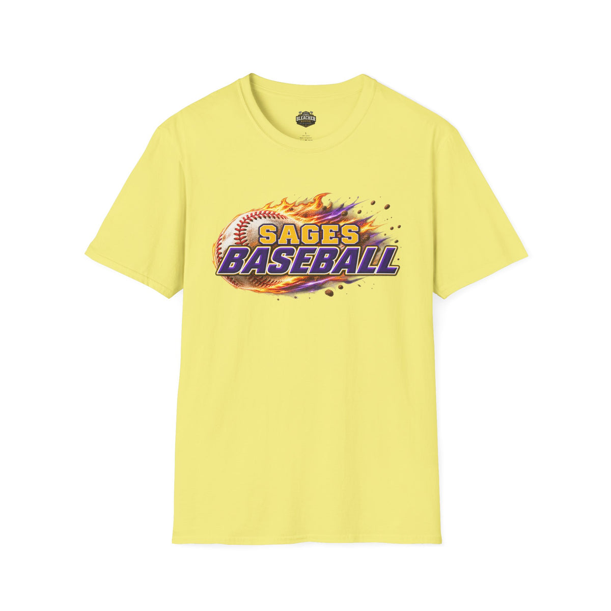 Sages Flaming Baseball T-Shirt — Flaming Baseball Team Tee