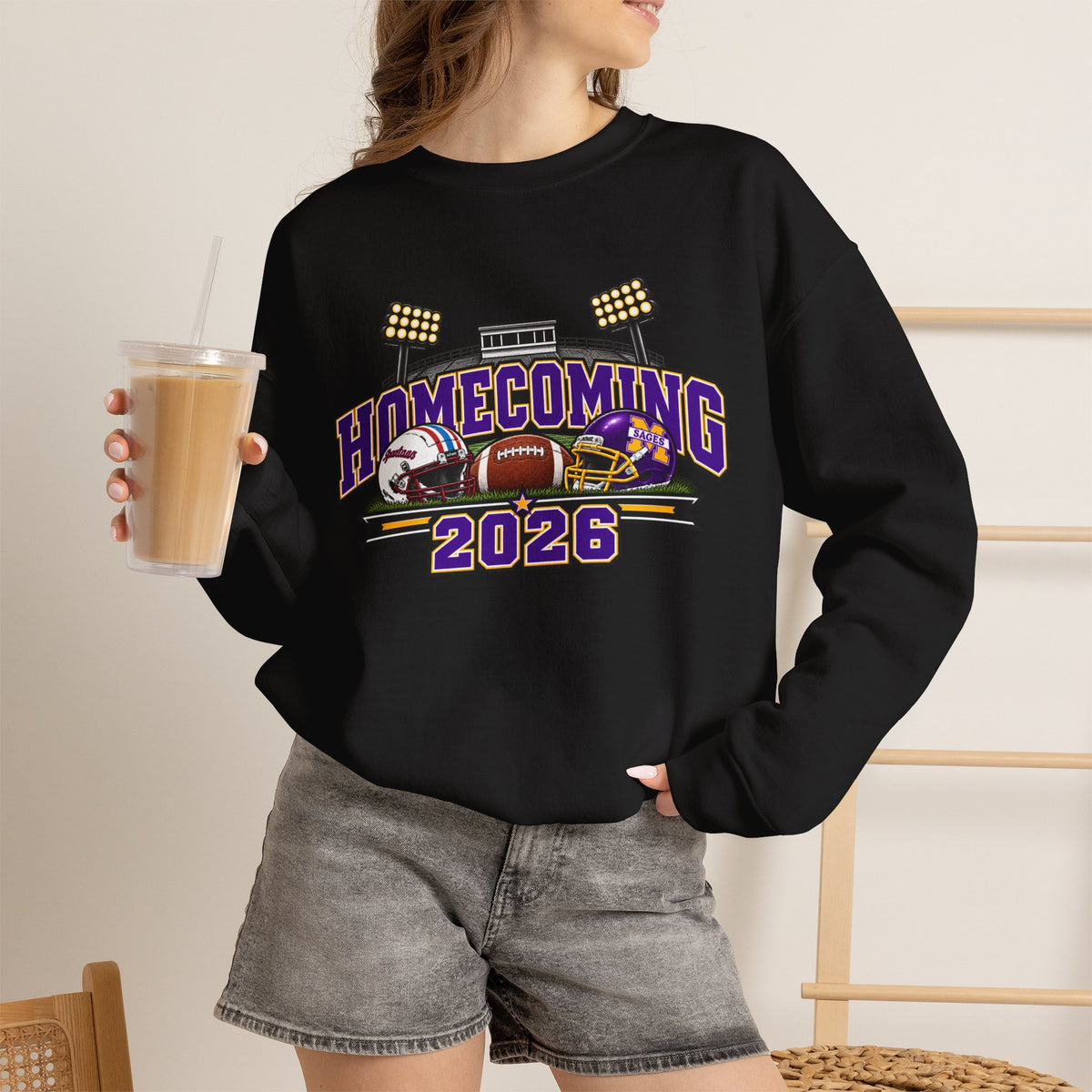 Homecoming 2026 Crewneck Sweatshirt — Football Stadium Design