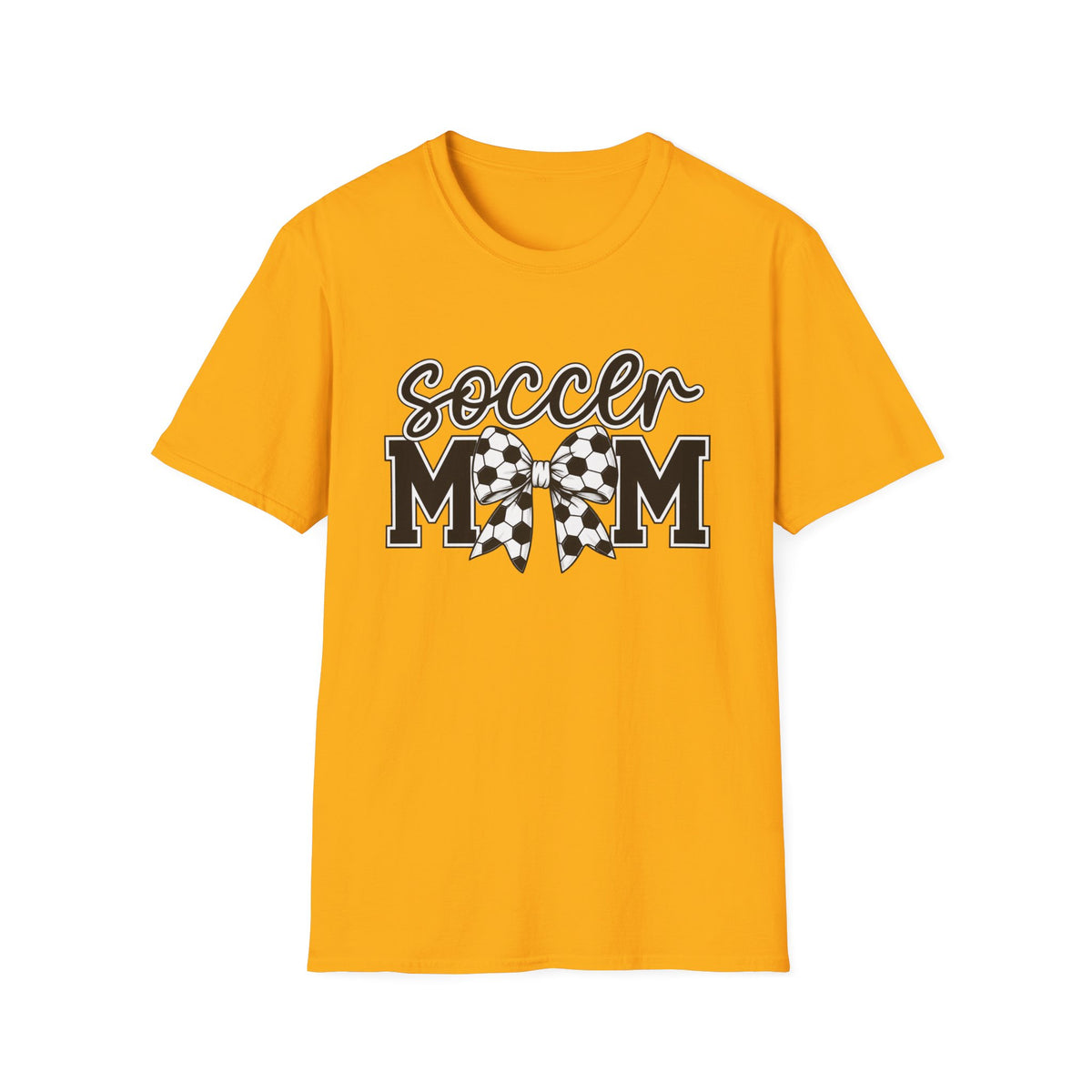 Soccer Mom T-Shirt — Leopard Bow Soccer Ball Design