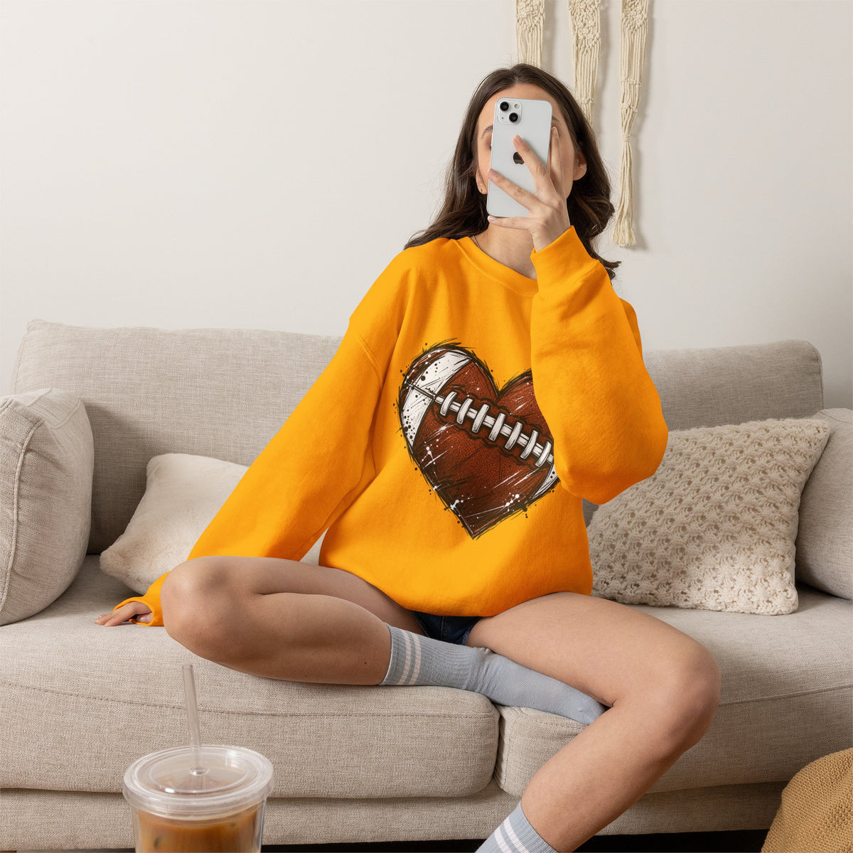 Unisex Heavy Blend™ Football Crewneck Sweatshirt