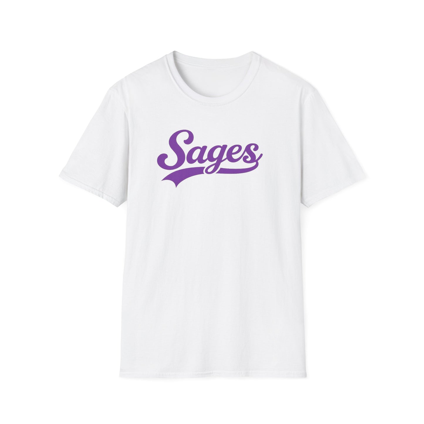 Sages Script T‑Shirt — Vintage Purple Team Logo Tee