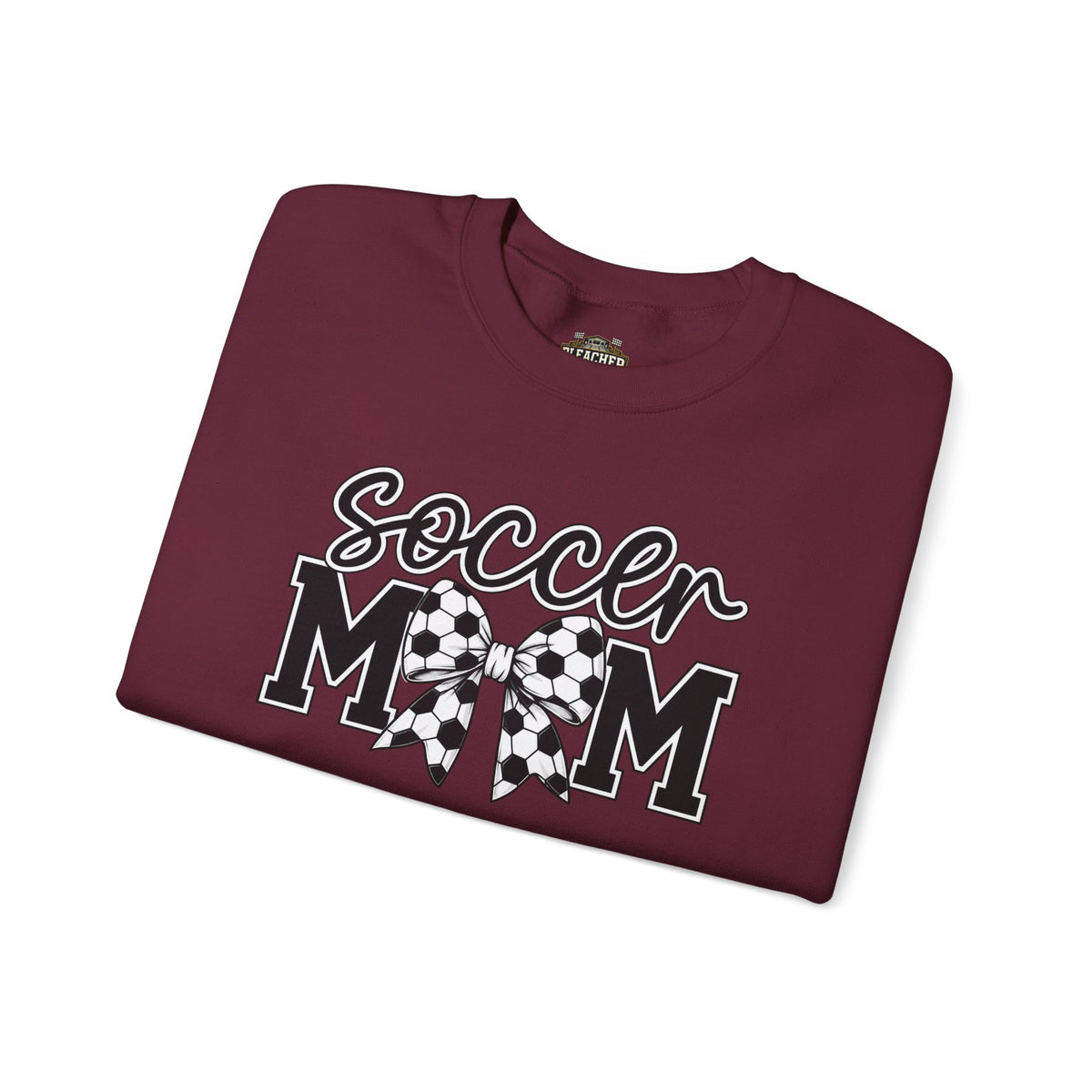 Soccer Mom Crewneck Sweatshirt — Cheer Mom Graphic Pullover with Soccer Bow