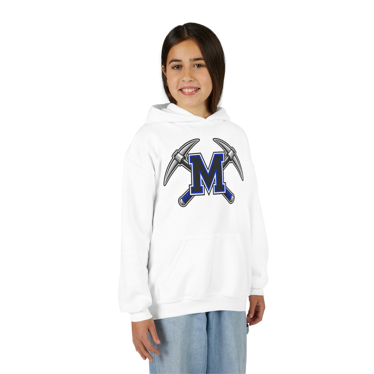 YOUTH Miners M Logo Hoodie - Cross Pickaxe Graphic M Logo