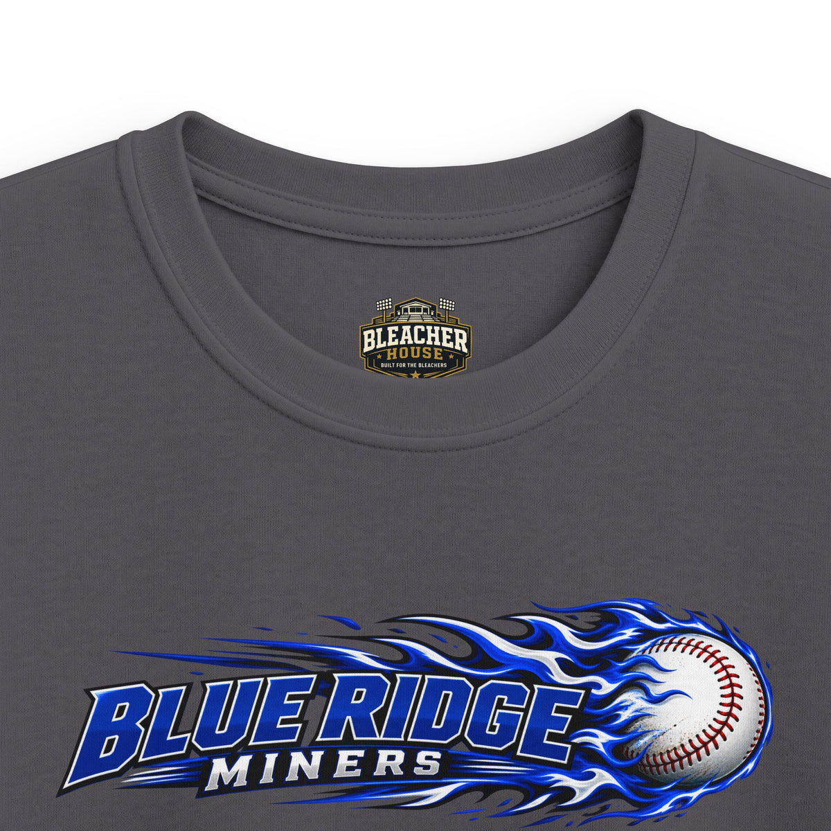 YOUTH Blue Ridge Miners Flaming Baseball T-Shirt – Flaming Ball Softstyle Tee