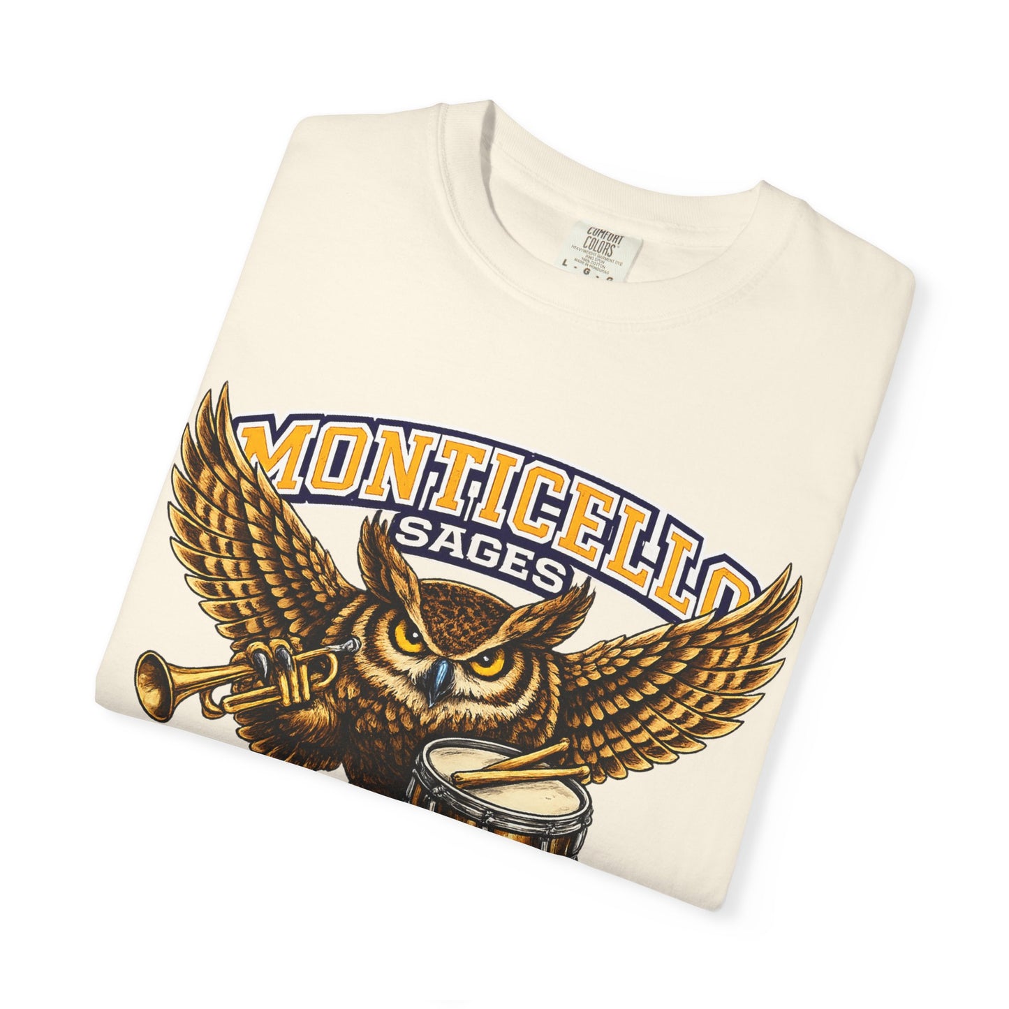 Monticello Sages Marching Band - Vintage Owl & Wings T-Shirt