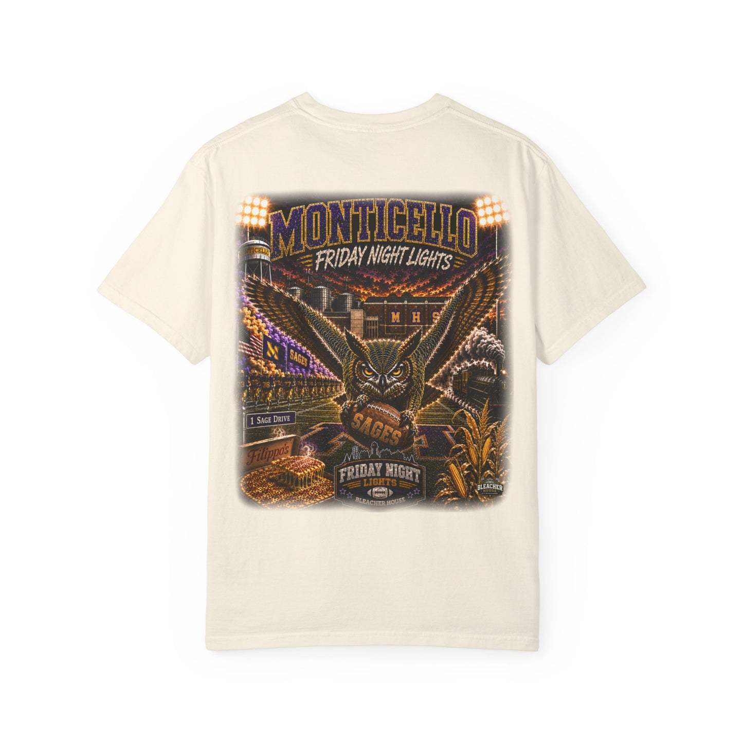 Friday Night Lights T shirt - MONTICELLO Edition - Collector's Edition (Front Patch + Back Design)