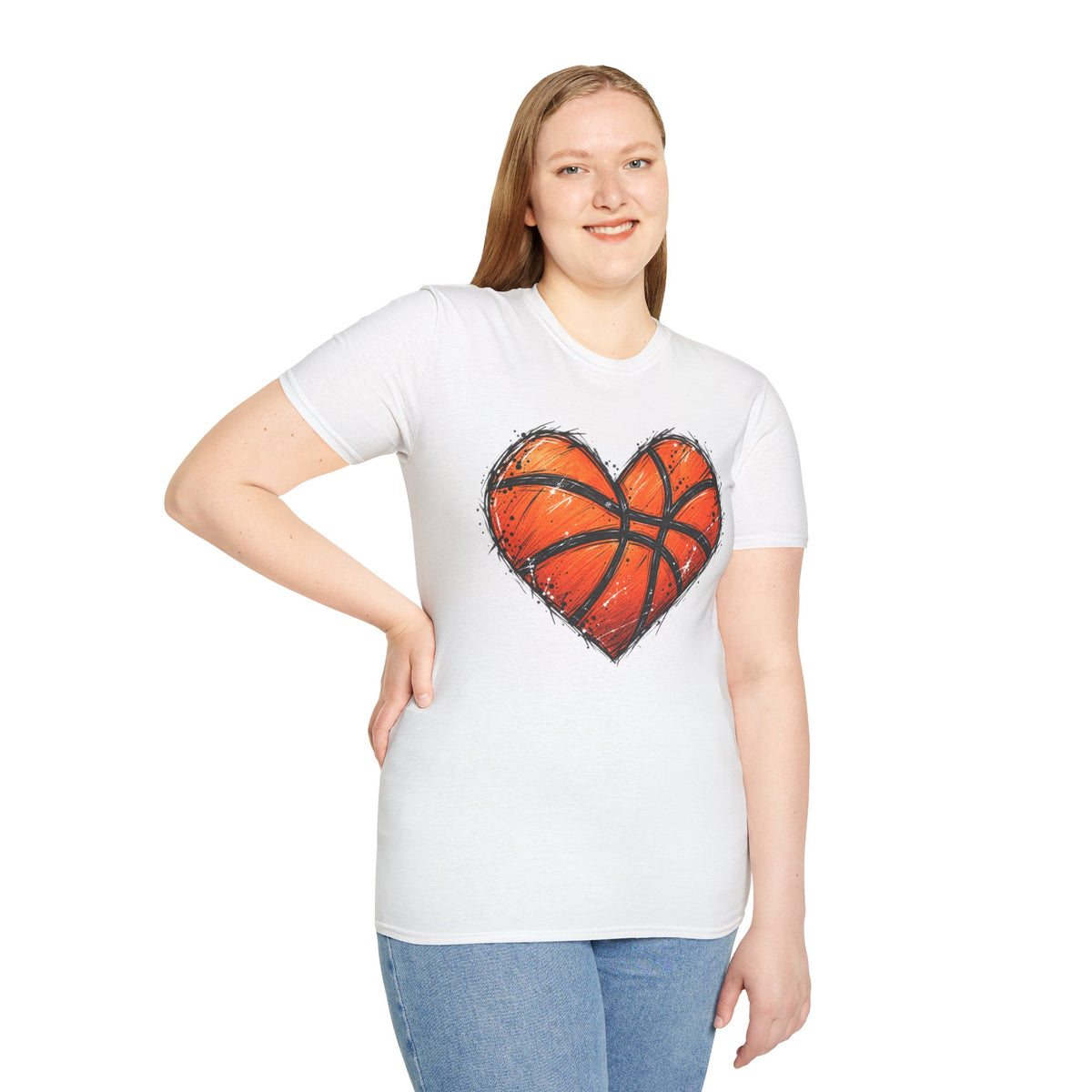 Basketball Heart T-Shirt — Athletic Love Tee for Players & Fans