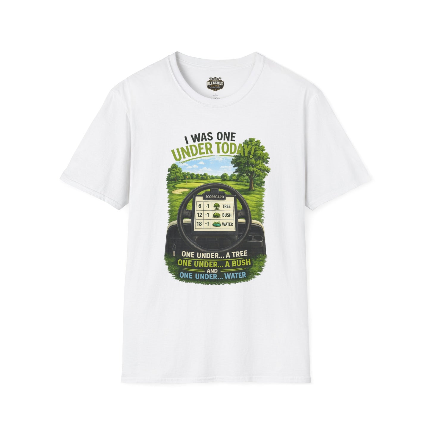 Golf T-Shirt — "I Was One Under Today" REALISTIC VIEW - Funny Scorecard Design