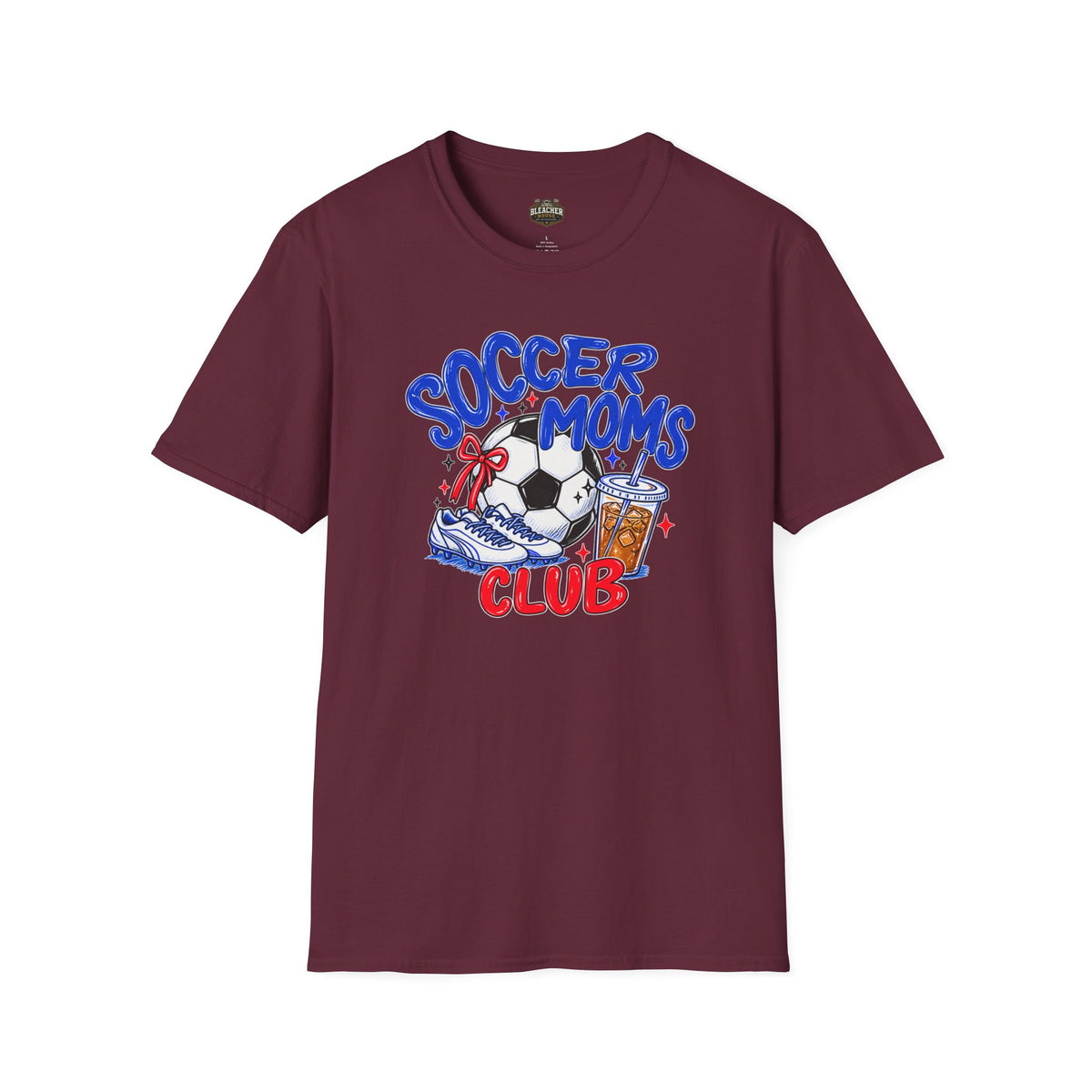 Soccer Moms Tee — 'Soccer Moms Club' Graphic T-Shirt with Ball, Cleats & Drink