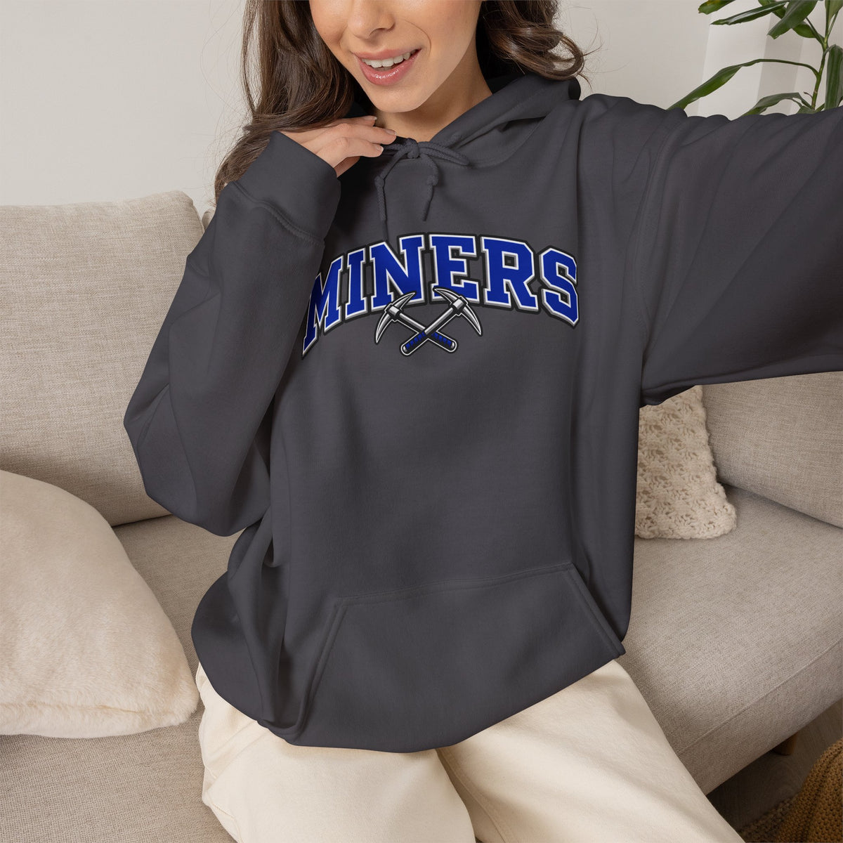 Miners Block Letter and Logo Hoodie