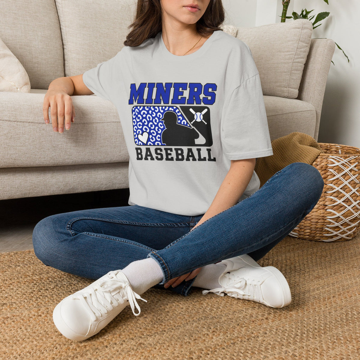 Miners Baseball T-Shirt — Leopard Print Batter Graphic Tee