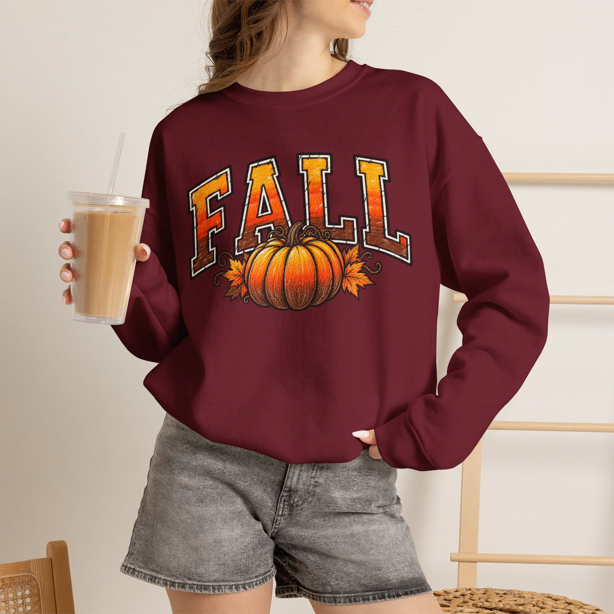 Fall Pumpkin Crewneck Sweatshirt