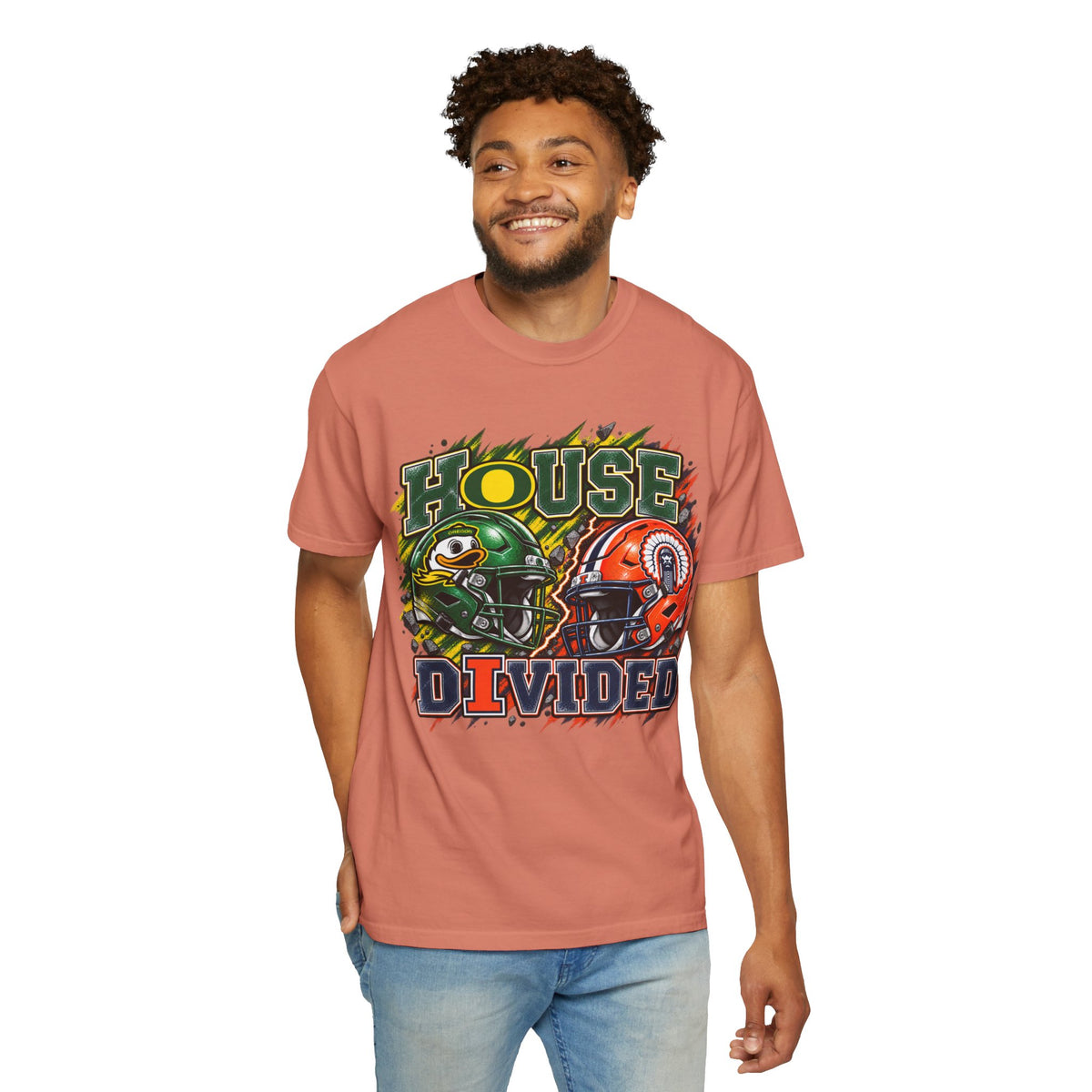 House Divided Football T-Shirt - Oregon vs. Illinois