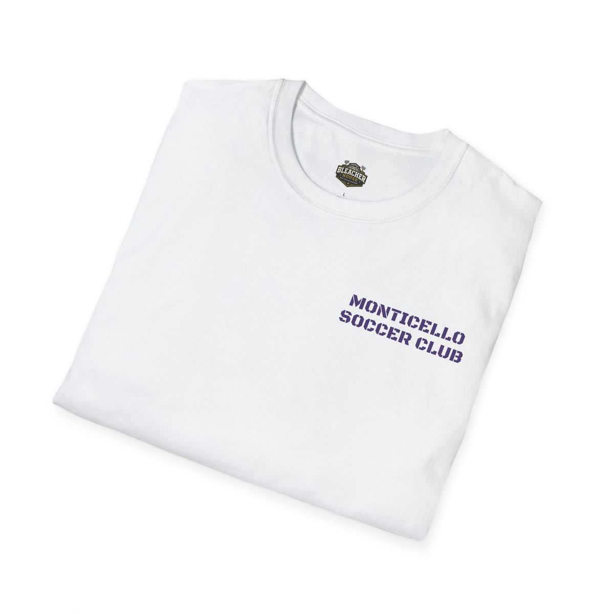 Monticello Soccer Club T-Shirt — Minimal Chest Logo With Crest On Back