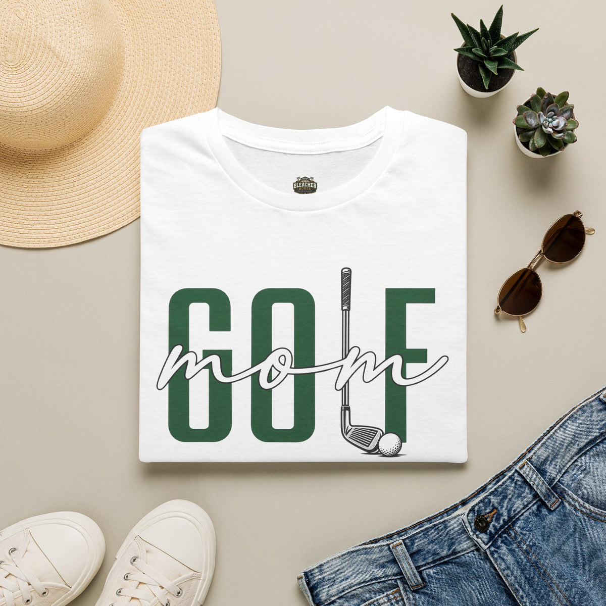 Golf Mom T-Shirt — ‘GOLF’ Script Logo with Club & Ball