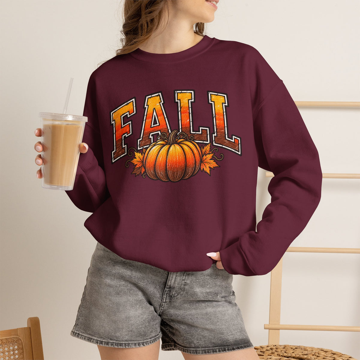Fall Pumpkin Crewneck Sweatshirt