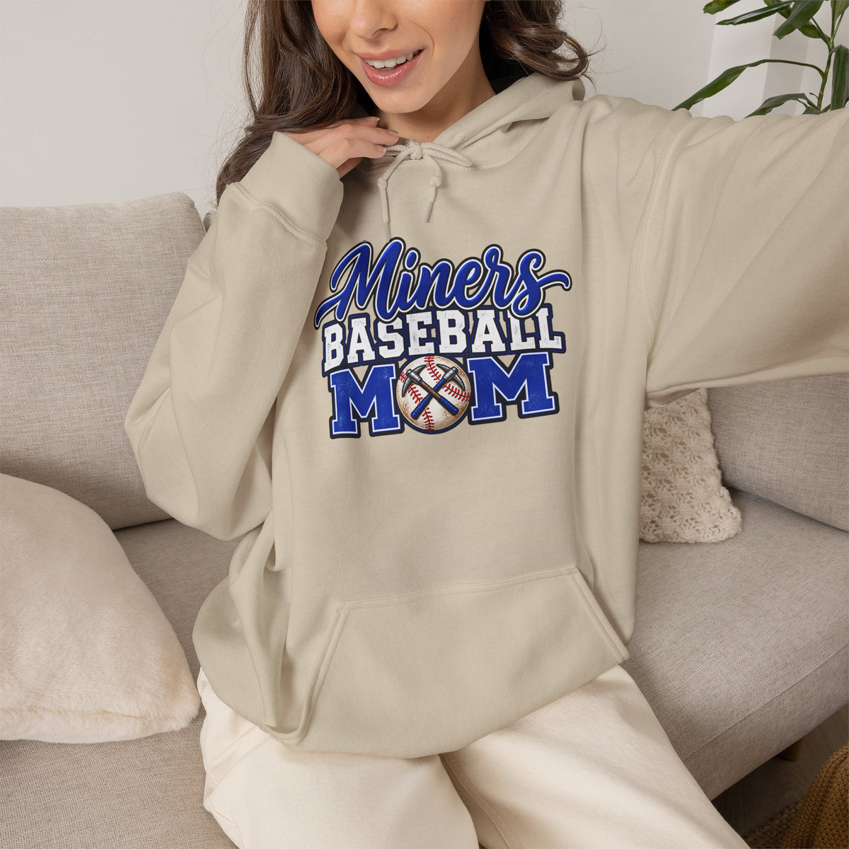 Miners Baseball Mom Hoodie – Supportive Team Spirit Pullover