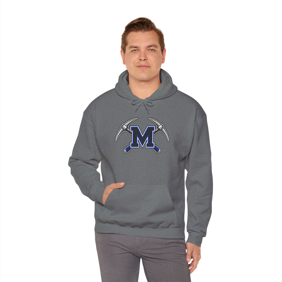 Miners M Logo Hoodie - Cross Pickaxe Graphic M Logo
