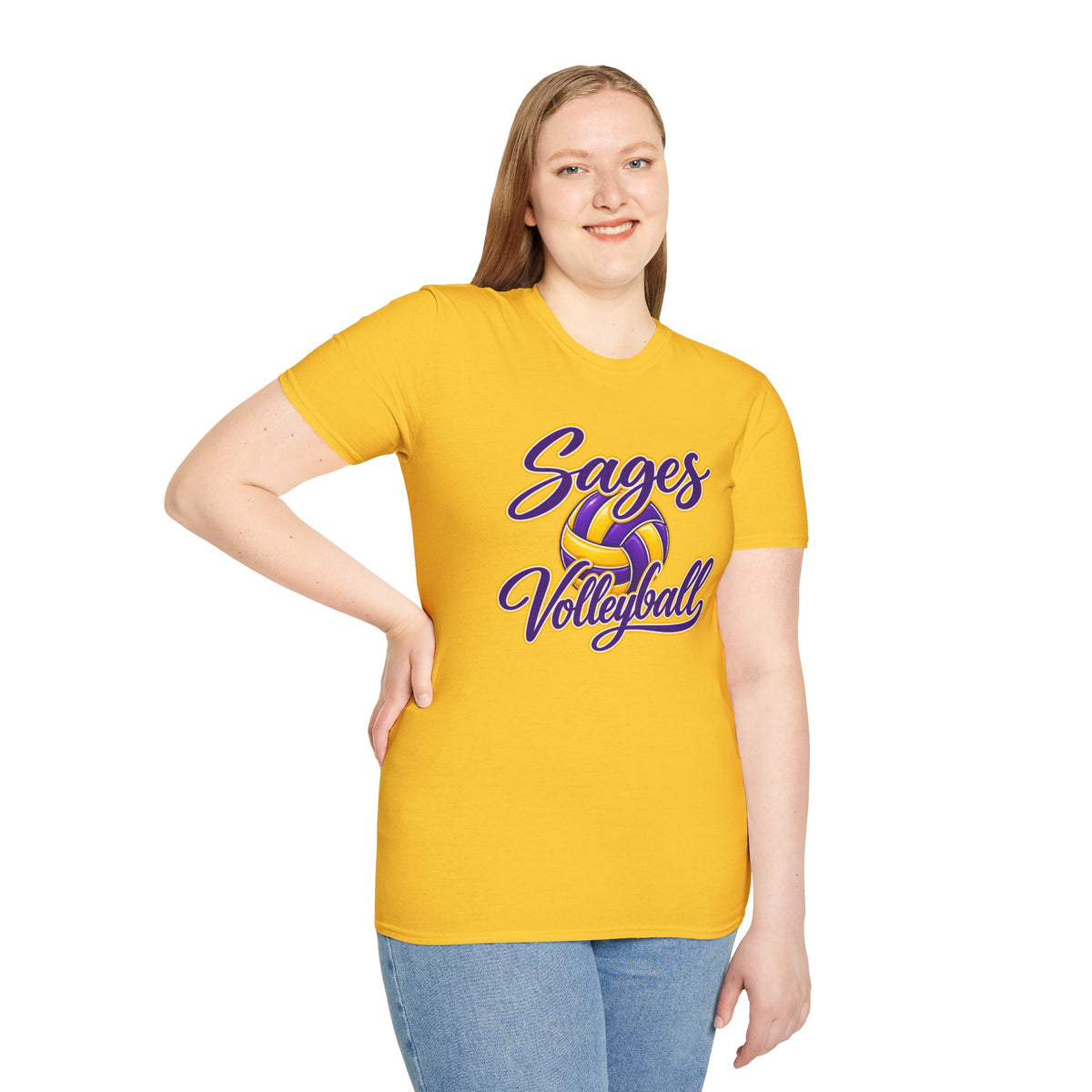 Sages Volleyball T-Shirt — Purple & Gold Team Tee