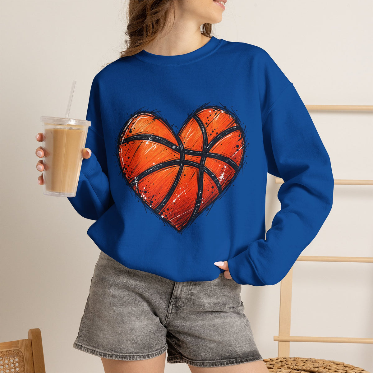 Basketball Heart Crewneck Sweatshirt