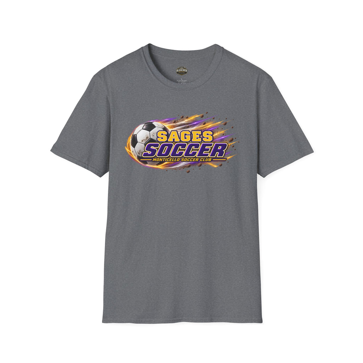 Monticello Soccer Club T Shirt - Flaming Soccer Ball