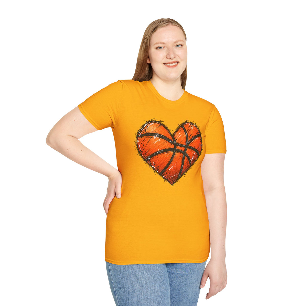 Basketball Heart T-Shirt — Athletic Love Tee for Players & Fans
