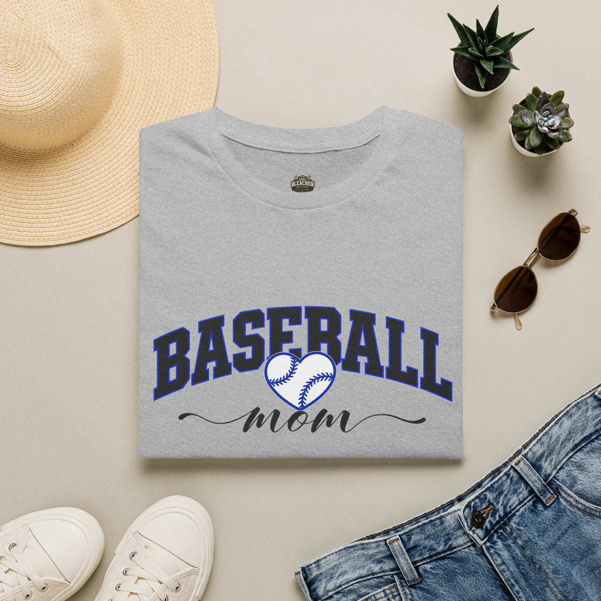 Baseball Mom T‑Shirt — Heart Baseball Design, Mom Gift for Spring Season & Game Day