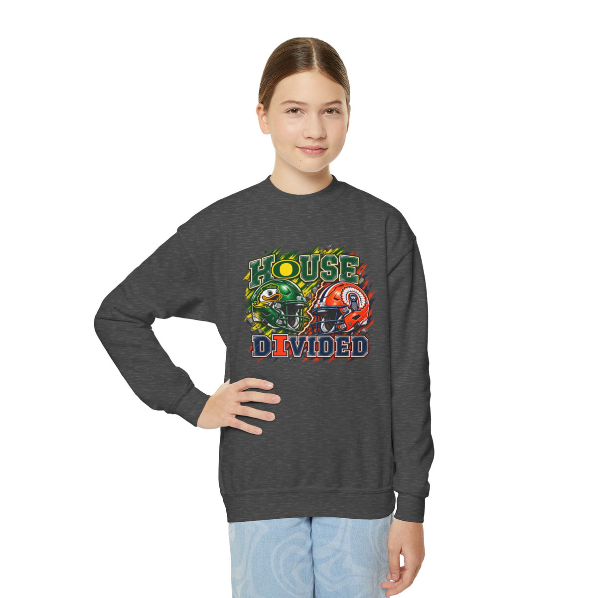 YOUTH House Divided Crewneck Sweatshirt – Illinois vs Oregon