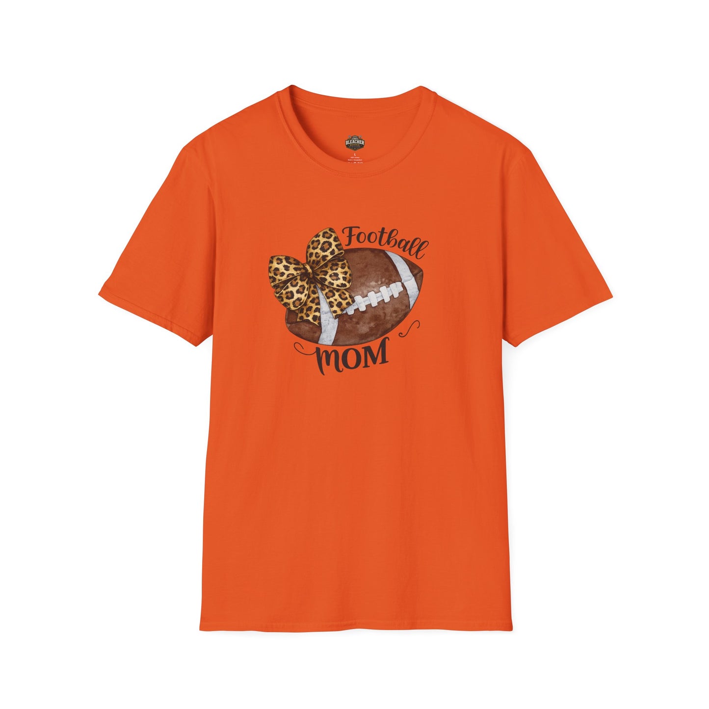 Football Mom T-Shirt — Leopard Bow Game Day Tee